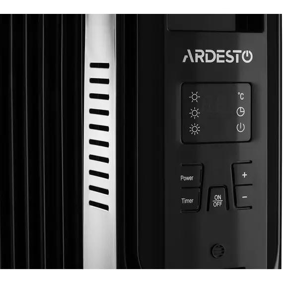 Обогреватель масляный ARDESTO OFH-E09X2, 20м2, 2000Вт, электронное управление, 9 секций, пульт ДУ, черный, фото , изображение 7