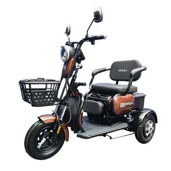 Электротрайк FADA OLDi (трехколесный электроскутер) Фиолетовый, фото 