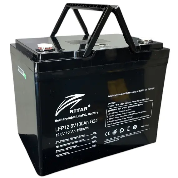 Літієвий акумулятор Ritar LiFePO4 12.8V 100Ah (LFP12.8V100Ah G24), image 