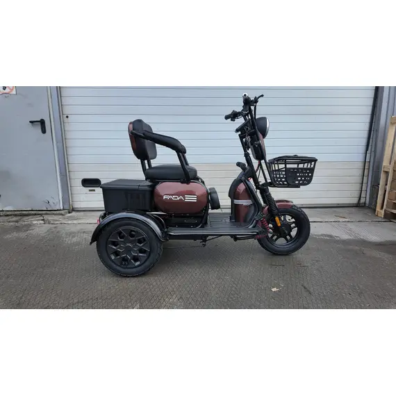 Электротрайк FADA OLDi (трехколесный электроскутер) коричневый, фото , изображение 2