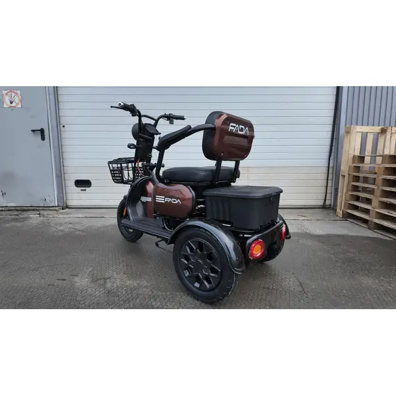 Электротрайк FADA OLDi (трехколесный электроскутер) коричневый, фото , изображение 5