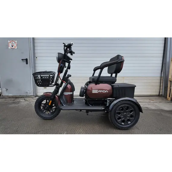 Электротрайк FADA OLDi (трехколесный электроскутер) коричневый, фото , изображение 6