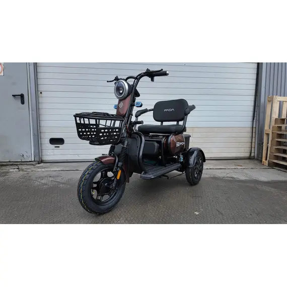 Электротрайк FADA OLDi (трехколесный электроскутер) коричневый, фото , изображение 7