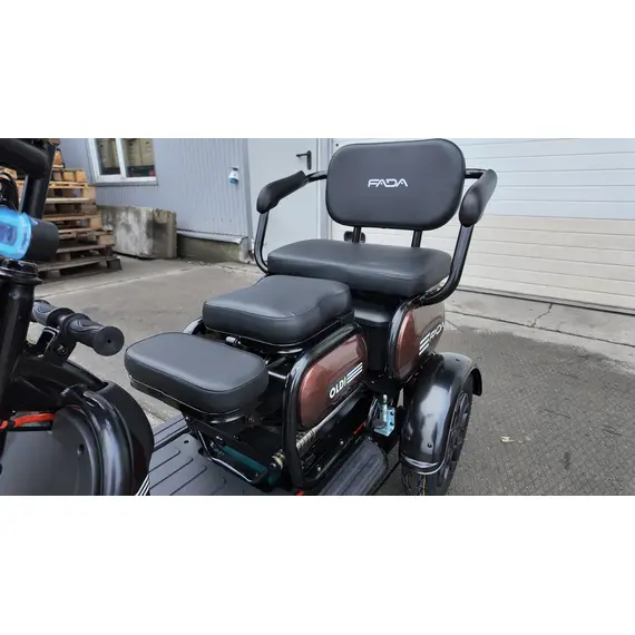 Электротрайк FADA OLDi (трехколесный электроскутер) коричневый, фото , изображение 9