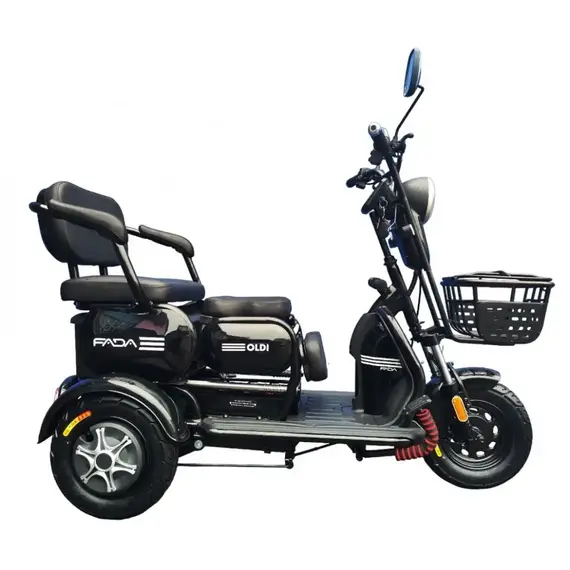 Электротрайк FADA OLDi MAX 1100W (трехколесный электроскутер) серый, фото 