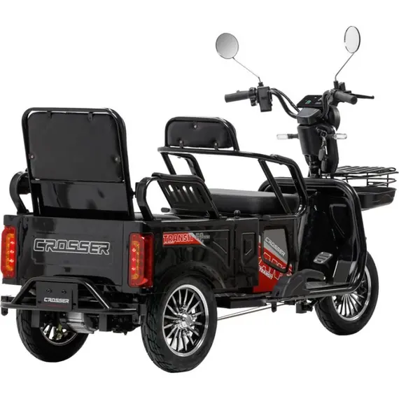 Электротрайк Crosser TR5 Tansit (трехколесный электроскутер) красный 800w, фото , изображение 6