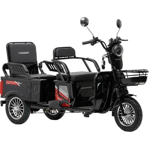 Электротрайк Crosser TR5 Tansit (трехколесный электроскутер) синий 800w, фото , изображение 3