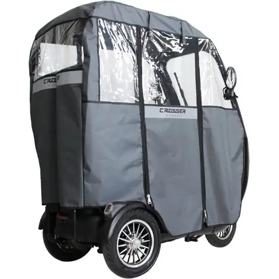 Электротрайк Crosser TR3 (трехколесный электроскутер) черный 800w, фото , изображение 8