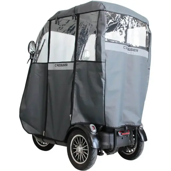 Электротрайк Crosser TR3 (трехколесный электроскутер) черный 800w, фото , изображение 6