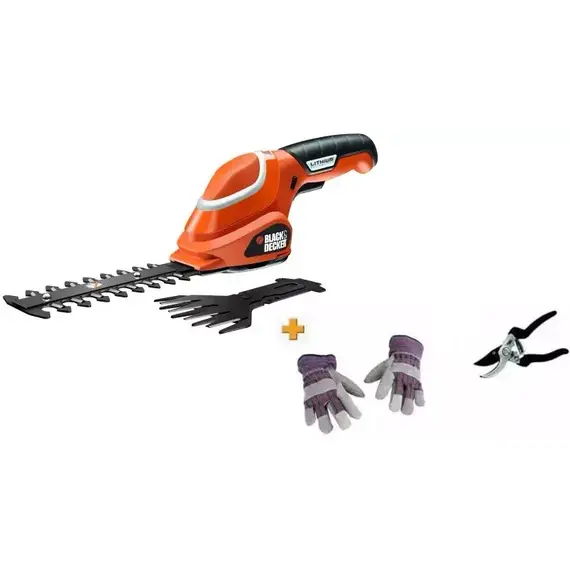 Кусторез-ножницы аккумуляторные BLACK+DECKER GSL700KIT, фото 