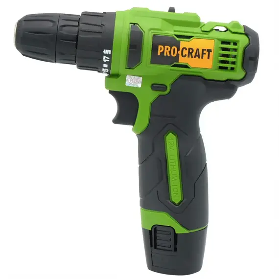 Шурупокрут акумуляторний ProCraft PA-12LI compact, 12В Li-Ion, 1.5Аг, 20Нм, 0-1350 об/хв, з АКБ (комплект), image 