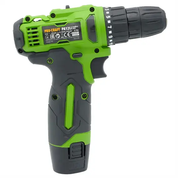 Шурупокрут акумуляторний ProCraft PA-12LI compact, 12В Li-Ion, 1.5Аг, 20Нм, 0-1350 об/хв, з АКБ (комплект), image _ab__is.image_number.default