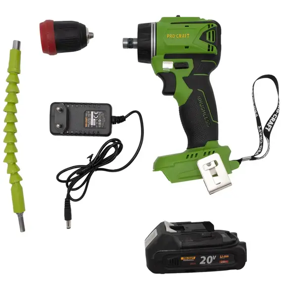 Шуруповерт аккумуляторный бесщеточный ProCraft PA-18LiN DFR с АКБ и ЗУ, фото , изображение 9