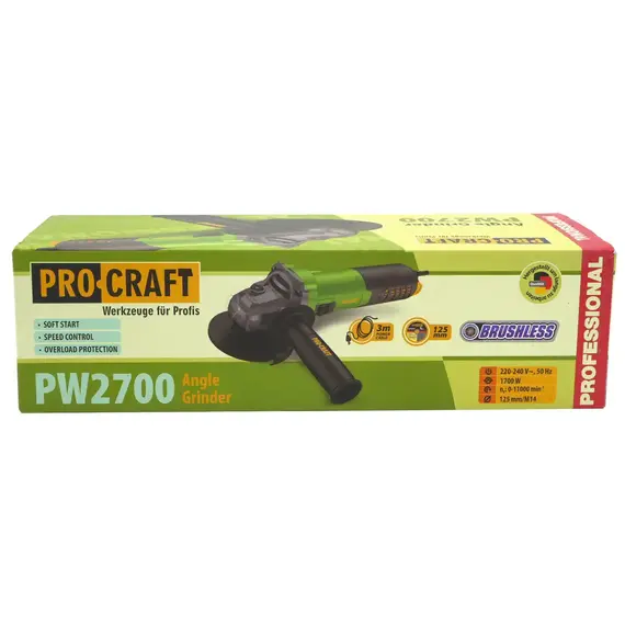 Шлифмашина угловая бесщеточная ProCraft PW-125/2350, фото , изображение 12
