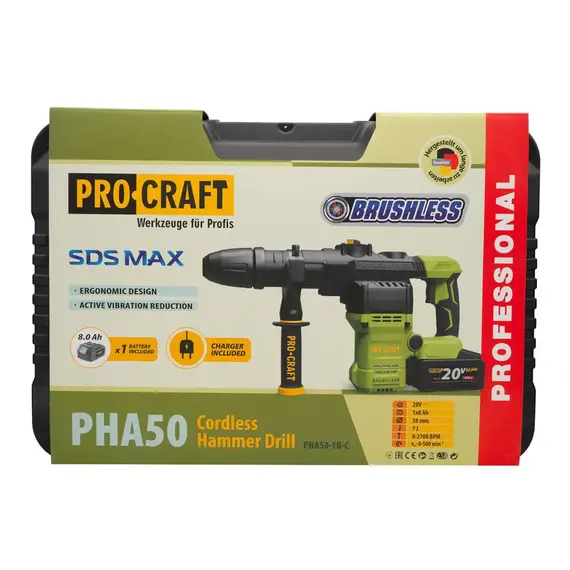 Перфоратор акумуляторний ProCraft PHA-50 з АКБ та ЗП, image _ab__is.image_number.default