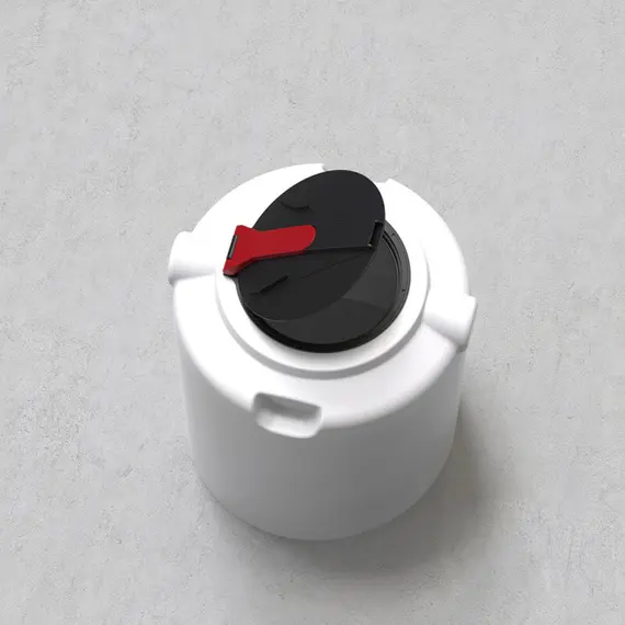 Емкость ВО 500 крышка с клапаном белая Вигер (79х79х125), фото , изображение 4