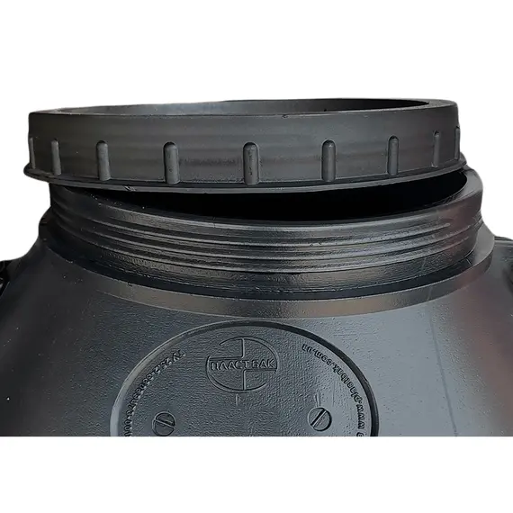 Бидон 48 л черный горловина 28 см ПБ, фото , изображение 2