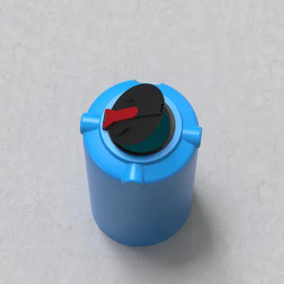 Емкость ВО 750 У, крышка с клапаном синяя Вигер (79х79х170), фото , изображение 4