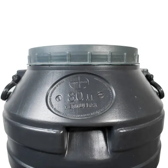 Бидон 80 л черный горловина 24 см ПБ, фото , изображение 5