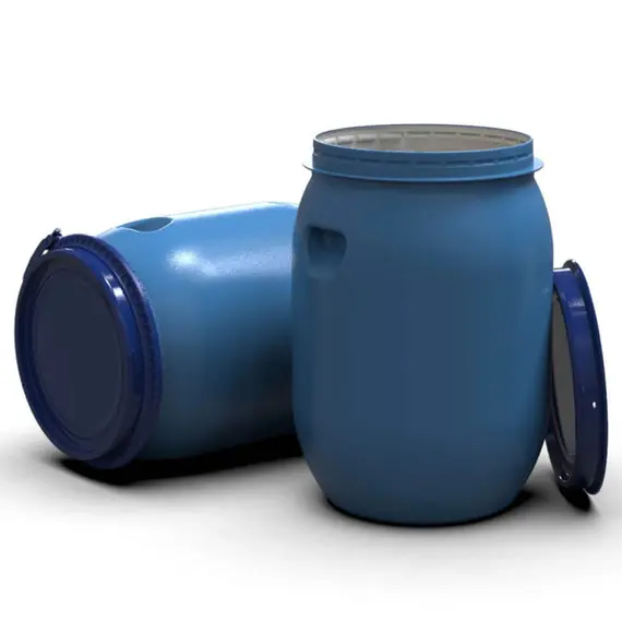 Бидон 55 л синий герм. горловина 32,5 см Литолан, фото , изображение 3