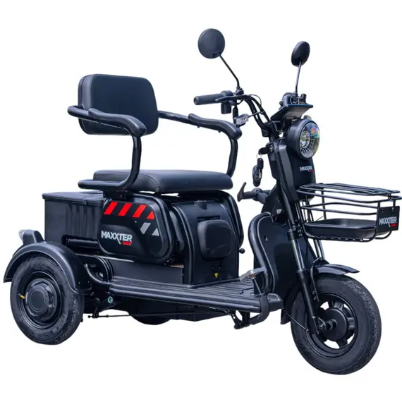Електротрайк Maxxter ANT (триколісний електроскутер) чорний, image 