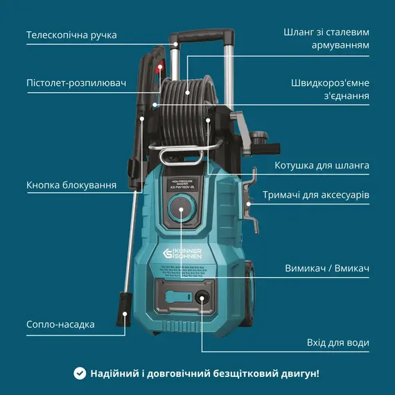 Мойка высокого давления Könner&Söhnen KS PW160V‑BL, фото , изображение 4