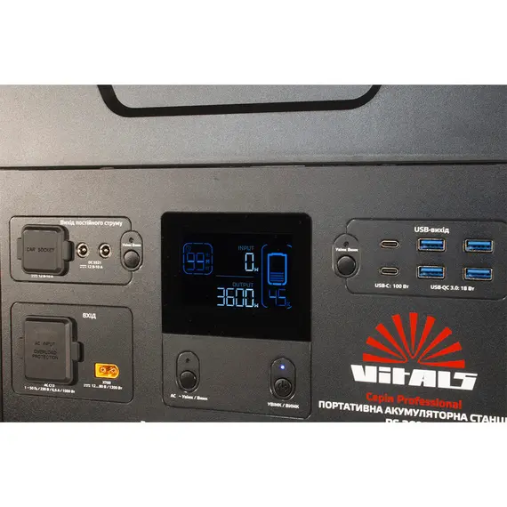 Станция аккумуляторная портативная Vitals Professional PS 3600qc, 3600 Вт, 3072Вт/час, LiFePO4, фото , изображение 3
