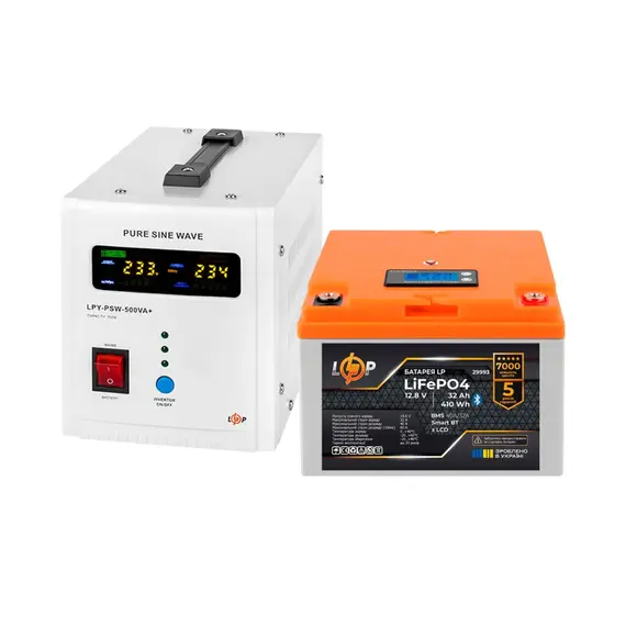 Комплект резервного питания LogicPower UPS В500 + АКБ LiFePO4 410Wh, фото 