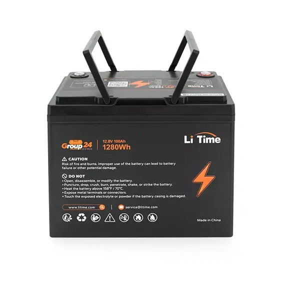Аккумулятор Li-TIME Group 24 BMS 100A 12.8V 100Ah, фото , изображение 2