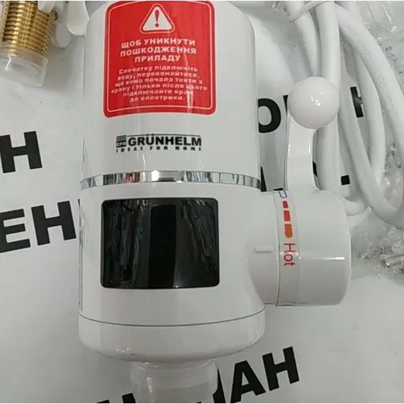 Электрический проточный водонагреватель Grunhelm EWH-3F-LED, фото , изображение 3