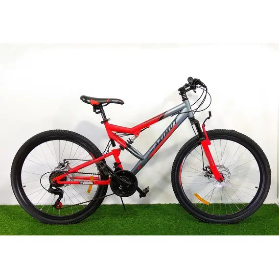 Велосипед Azimut Scorpion GFRD (2019) / рама 17" (червоно-сірий/жовто-сірий/сіро-червоний), image 