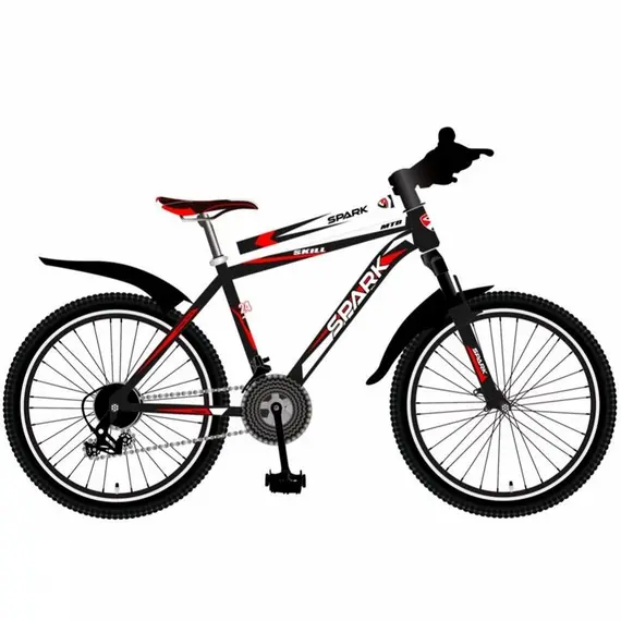 горный подростковый велосипед Spark Skill (2020) / рама 15" (серо-красный) (TD24-15-18-003), фото 